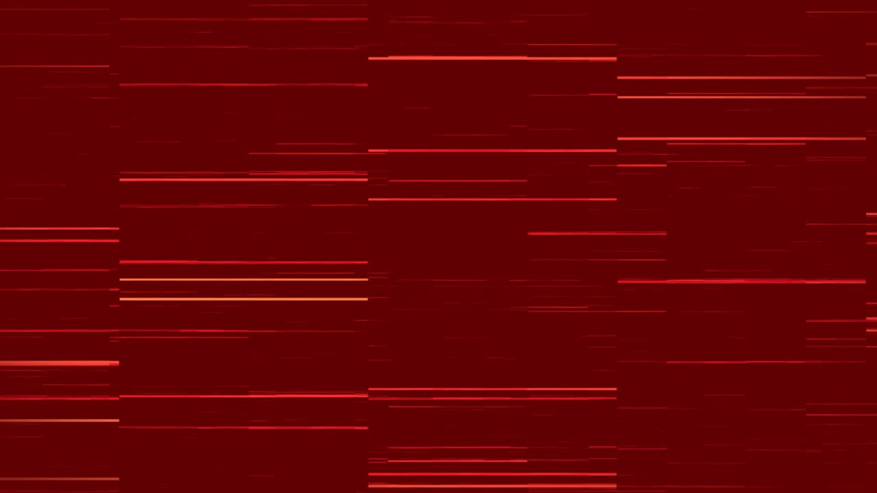 배경에서 최면적인 움직임으로 움직이는 여러 개의 빨간 빛 트레일의 애니메이션