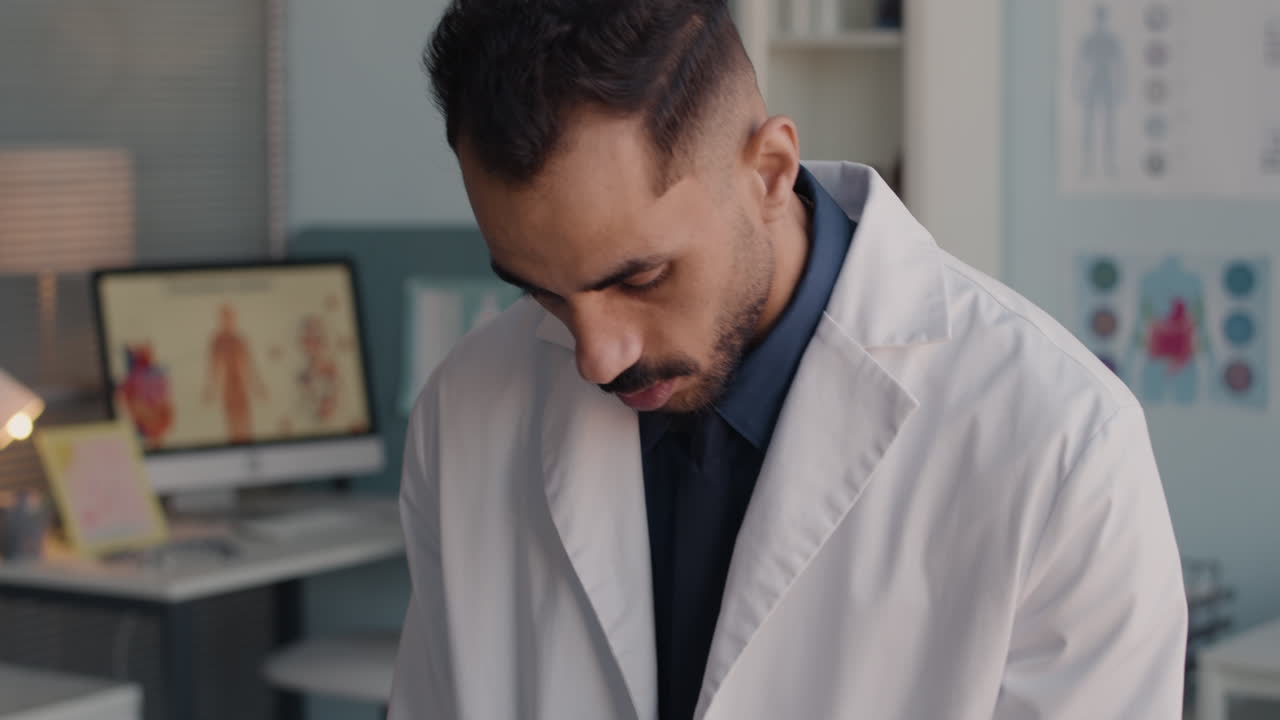 Medical Professional Preparing for Examination