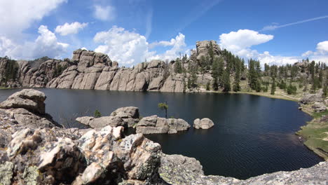 Time-lapse-at-Sylvane-Lake-in-Custer-Park,-SD