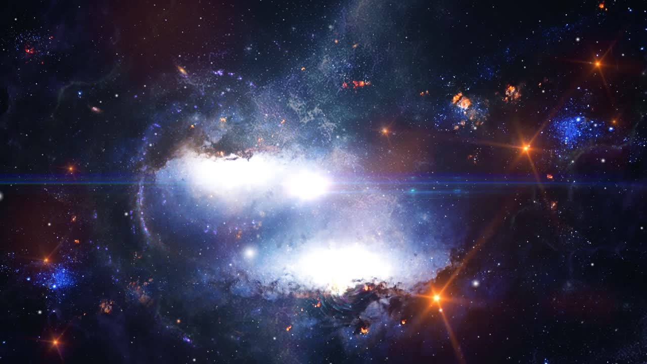 nebulosa y galaxias flotando en el gran universo