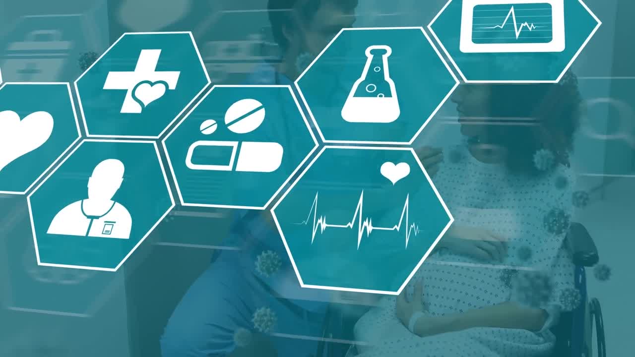 의료 아이콘의 애니메이션 백인 남성 의사