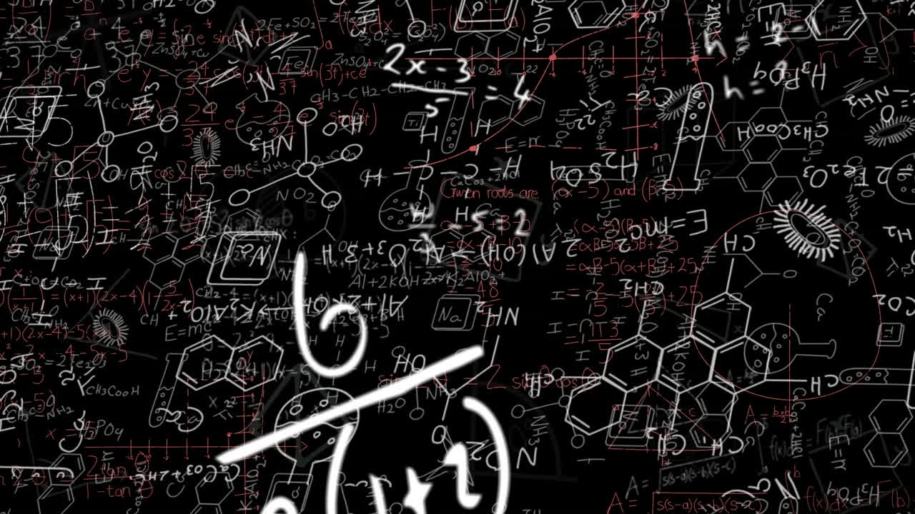 검은 바탕 위의 과학 데이터 처리의 애니메이션