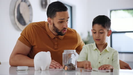 father and son saving money together