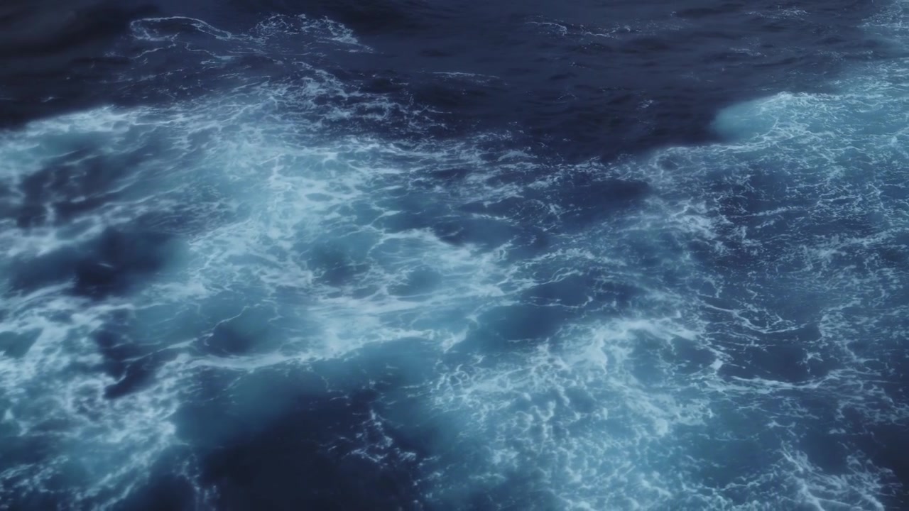 Oceano agitato e onde in mare, sfondo di acqua blu mossa e mareggiata durante una traversata in nave da crociera che attraversa il Passaggio di Drake verso l'Antartide, attraverso l'acqua fino alla Penisola Antartica da Ushuaia.