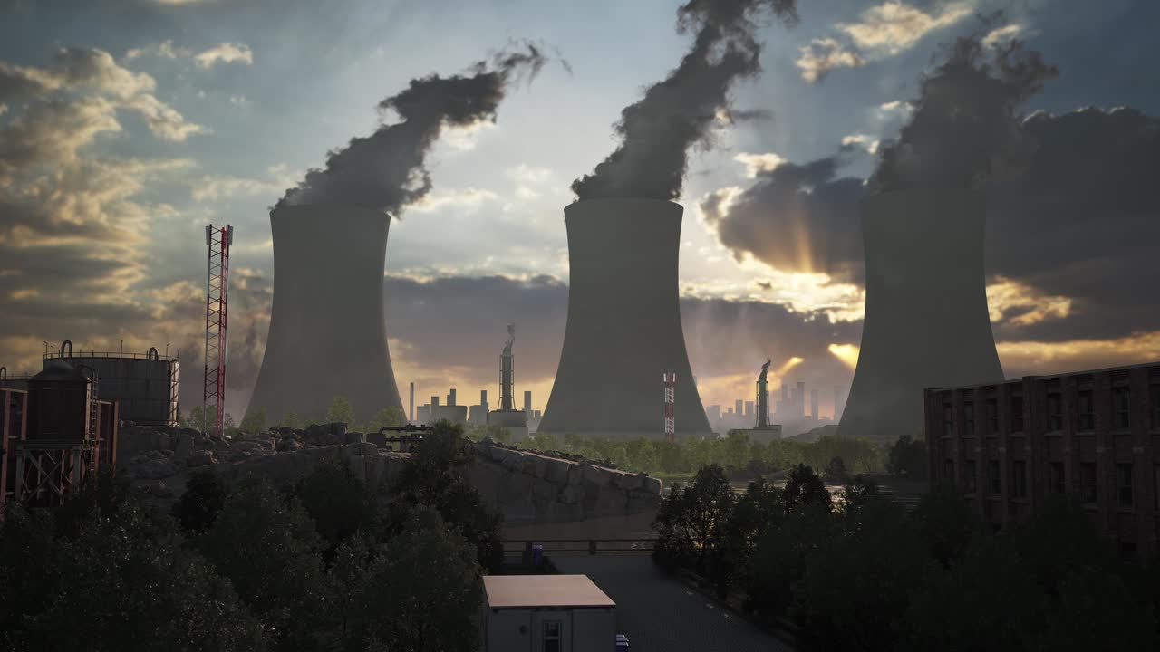Industrial Sunset Power Plant