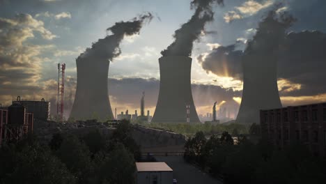 industrial sunset power plant