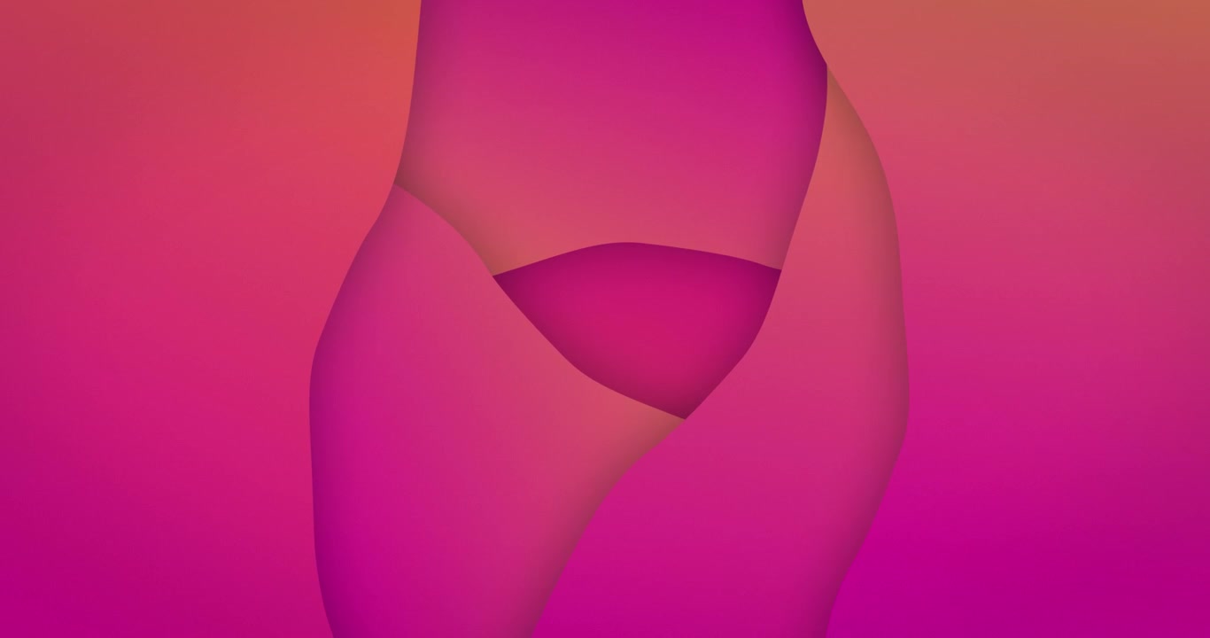 Animation of pink to orange gradient lines waving in seamless loop