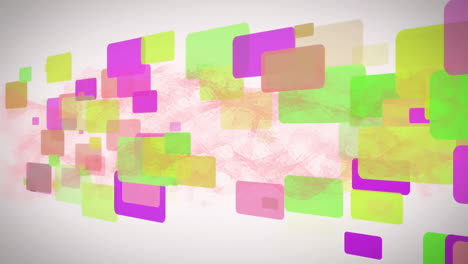 animación de formas coloridas sobre un fondo blanco