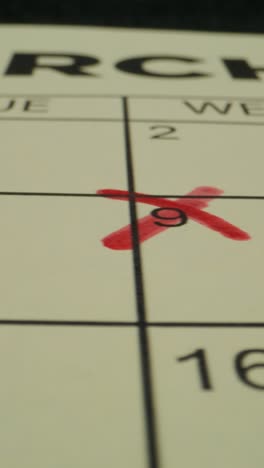 marked dates on a calendar