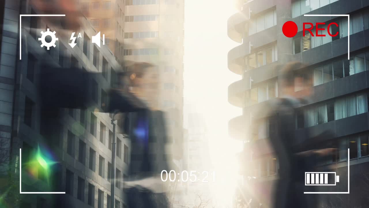 디지털 카메라 4k에서 빠른 움직임으로 통근자를 촬영