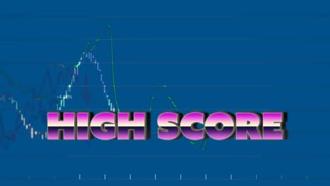 animation of high score in blue space with financial graphs