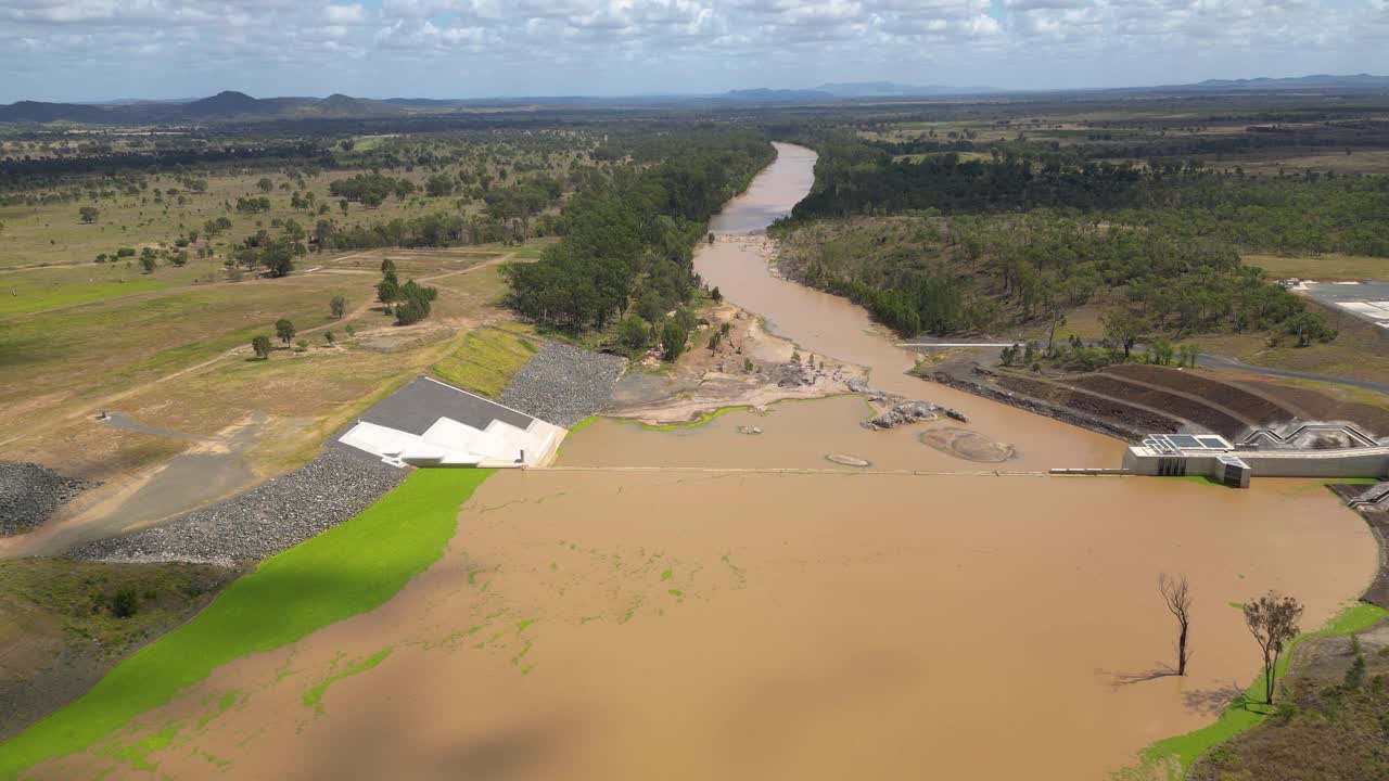 Aerial View of a Dam and River in Australia
