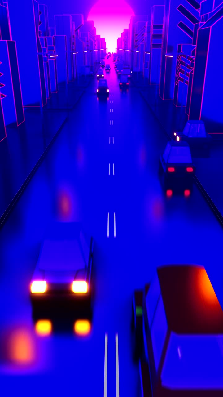 레트로 사이버 크 시티 선