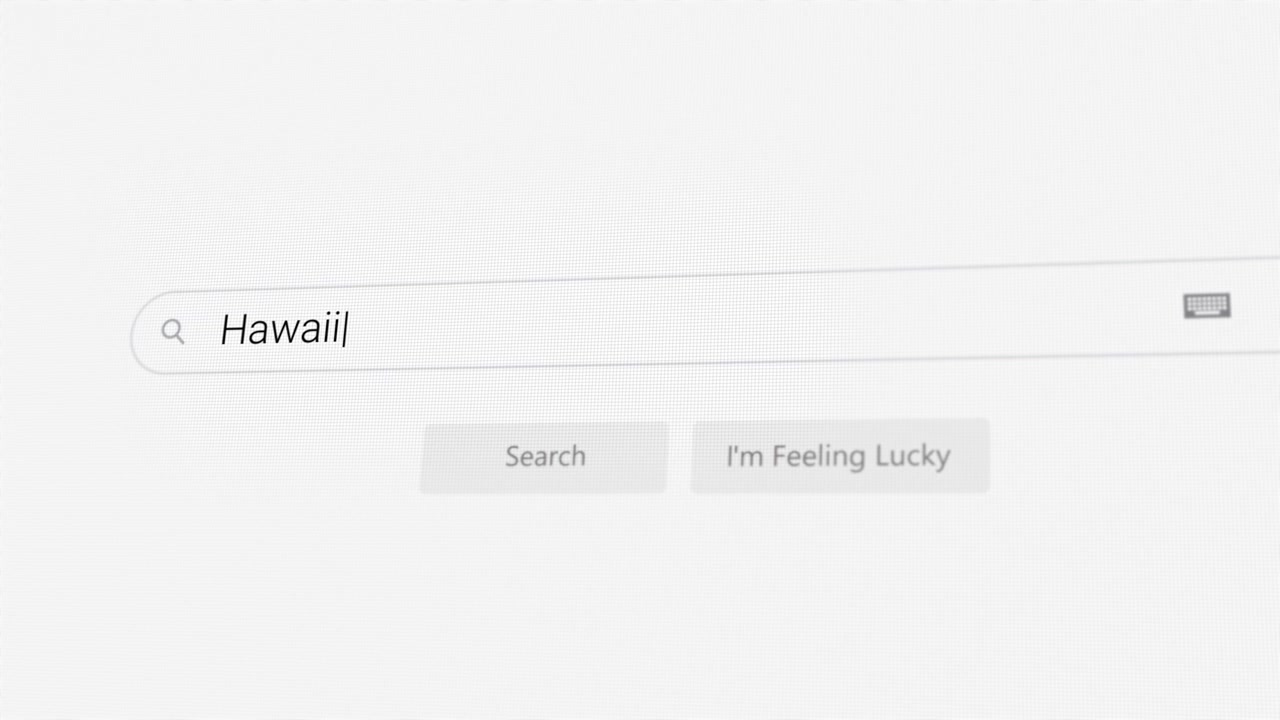 Ricerca di Hawaii sul browser Internet