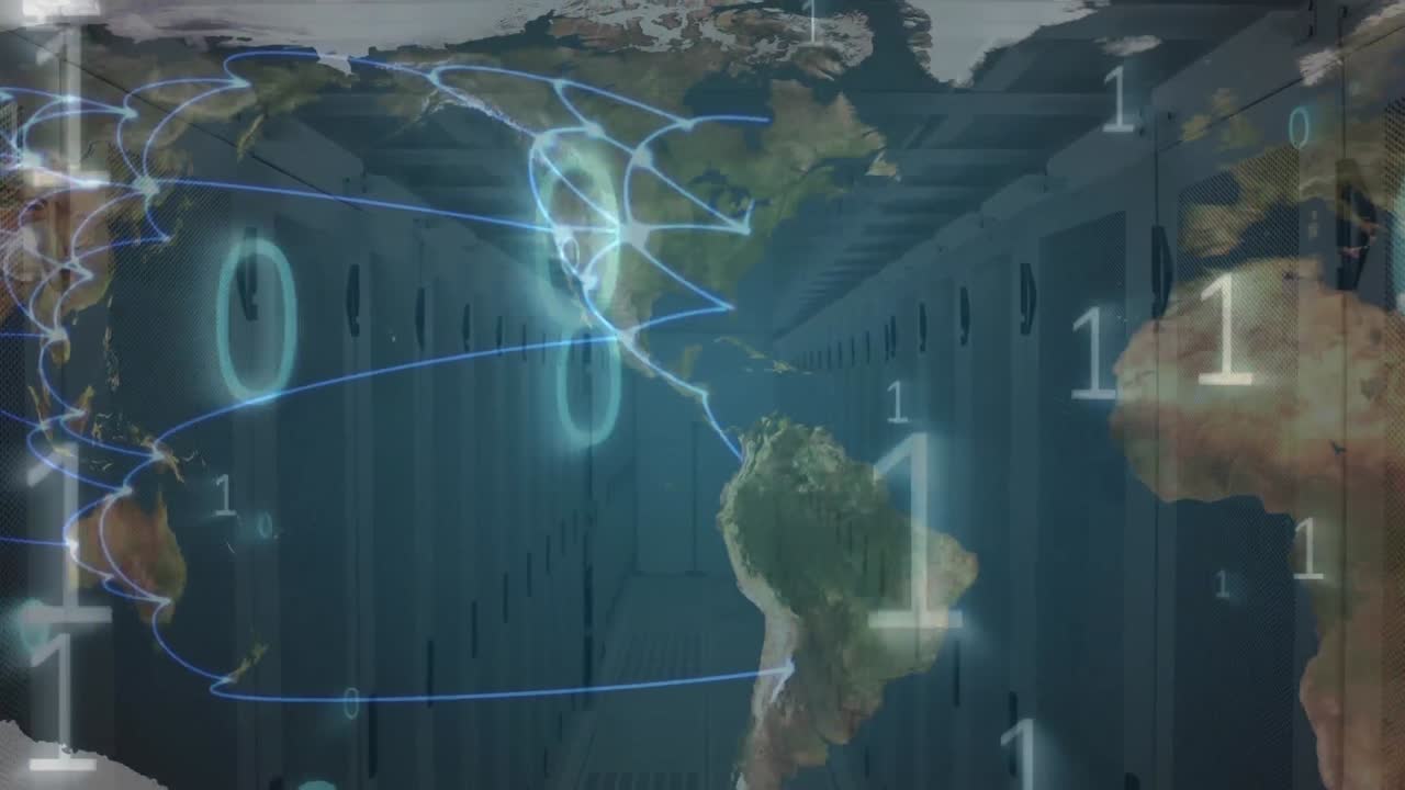 Composição digital de conectar o mundo em binário