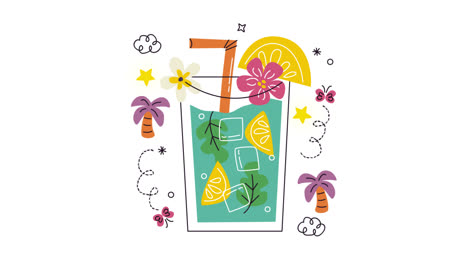 colorful tropical cocktail illustration