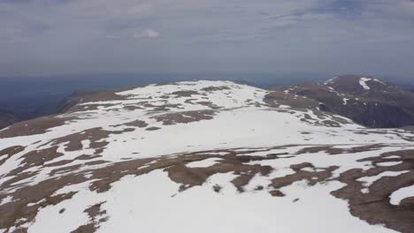 meseta montañosa de escocia cubierta de nieve con drones