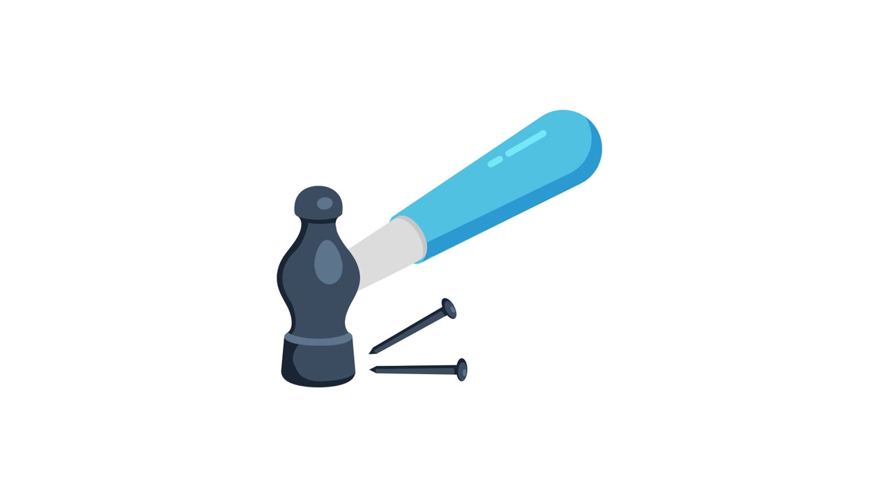 Animated Hammer and Nails Icon