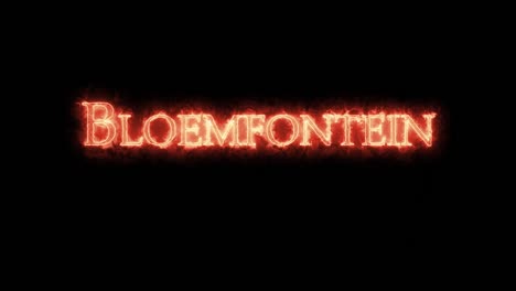 bloemfontein escrito con el bucle de fuego.