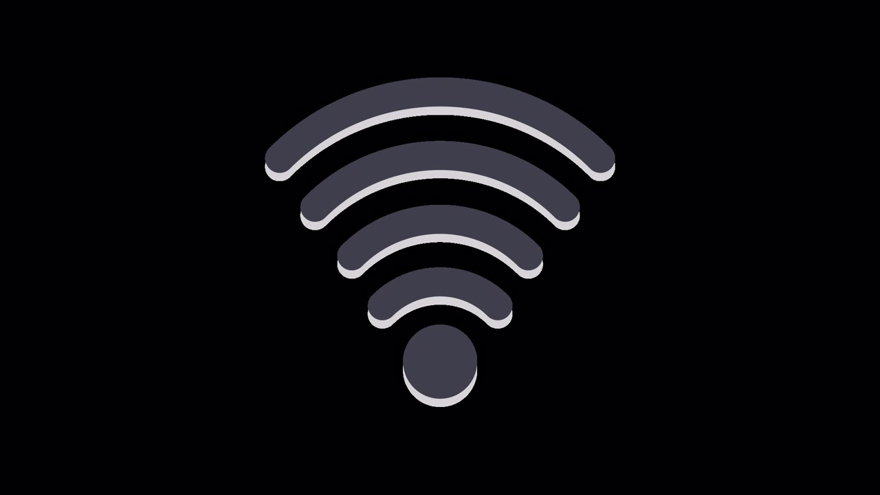 Animating Wi-Fi Signal Icon on Black Background