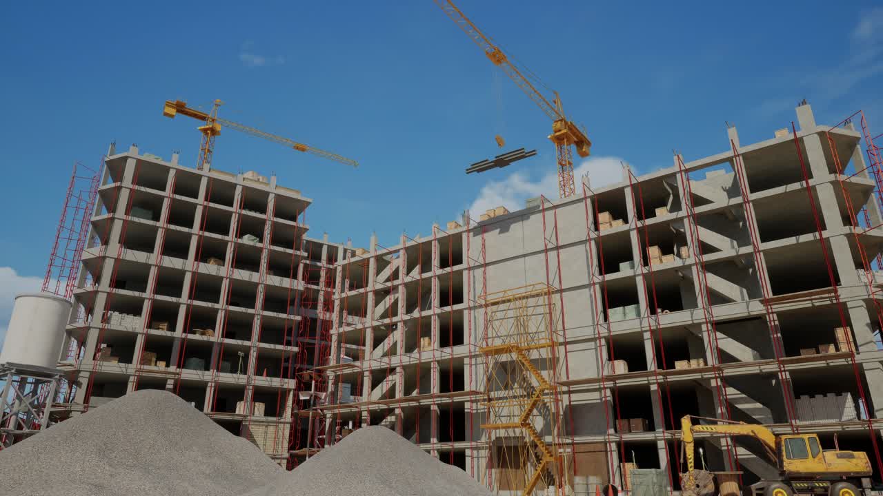 sitio de construcción de un edificio de varios pisos