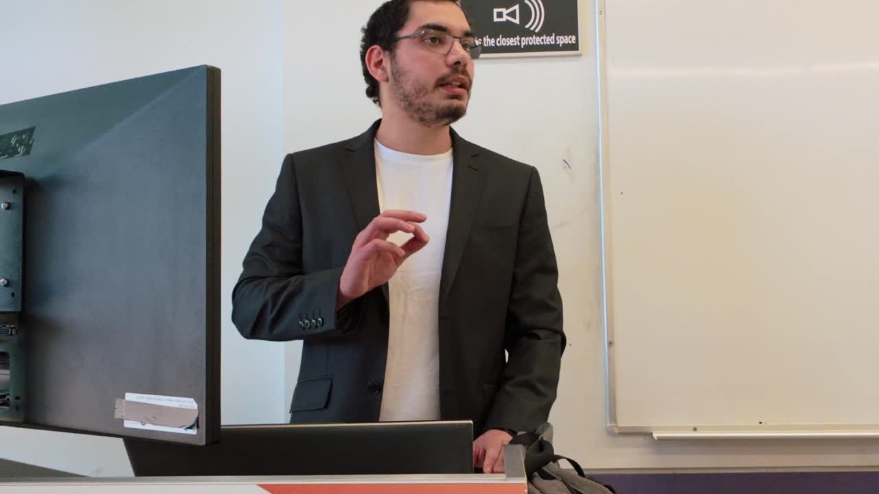 Educator Using Technology for Lecture