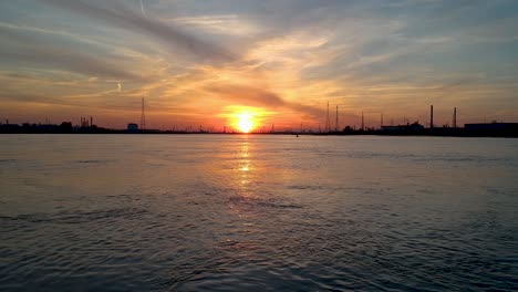 the international port at antwerp belgium norhtern europe at sunset