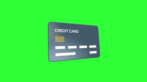 credit card 3d animation green screen 4k