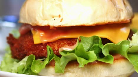 crispy chicken cheeseburger