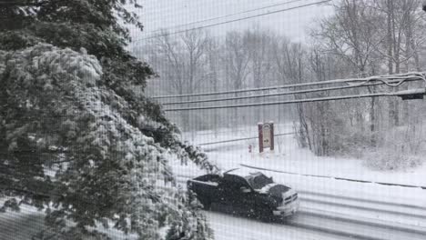 beautiful snow morning viewed from a window