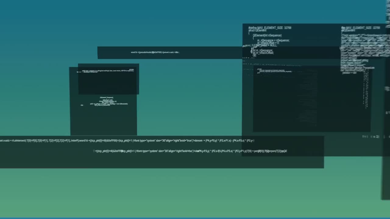 animación del procesamiento de datos sobre un fondo verde