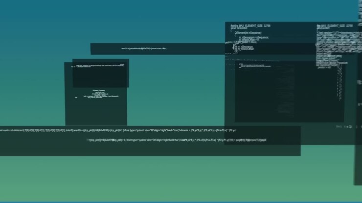 Animazione di elaborazione dati su sfondo verde