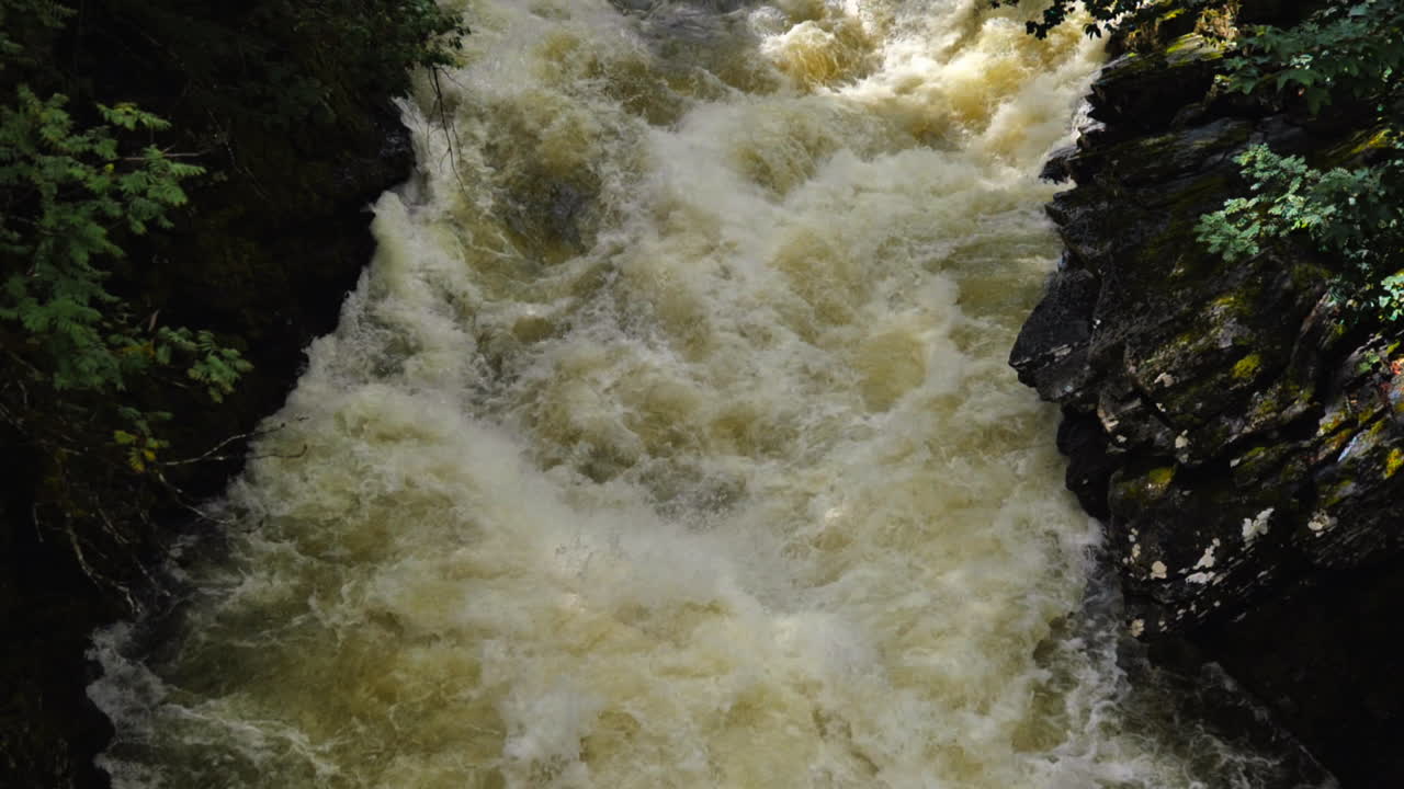 River flows in slow motion in the summer in Norway