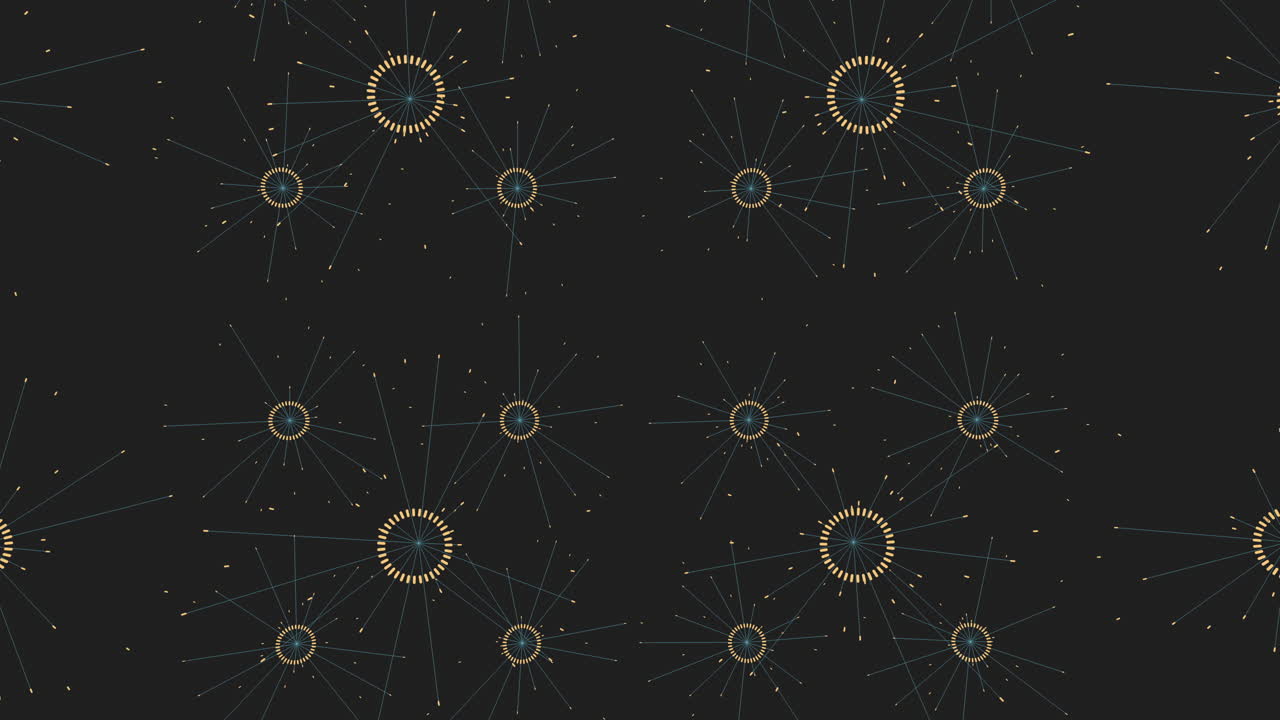 검은색 배경에 빛나는 원 패턴