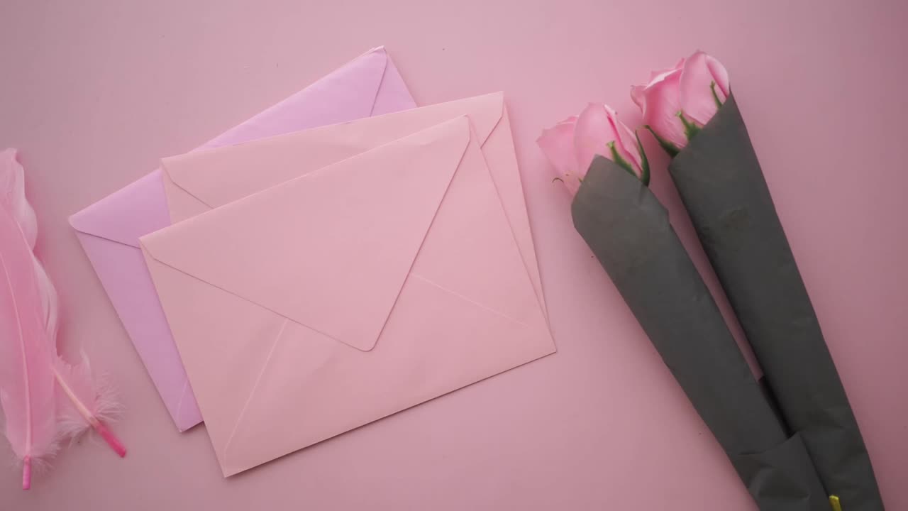 Pink Stationery and Roses