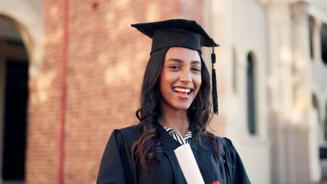 Graduate,-laughing-face-and-woman-with-diploma