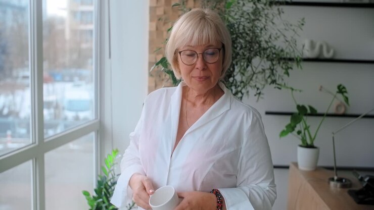 Senior Woman with a Cup