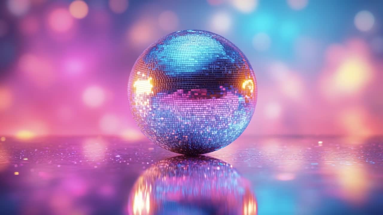 Disco Ball in a Neon Nightclub Setting