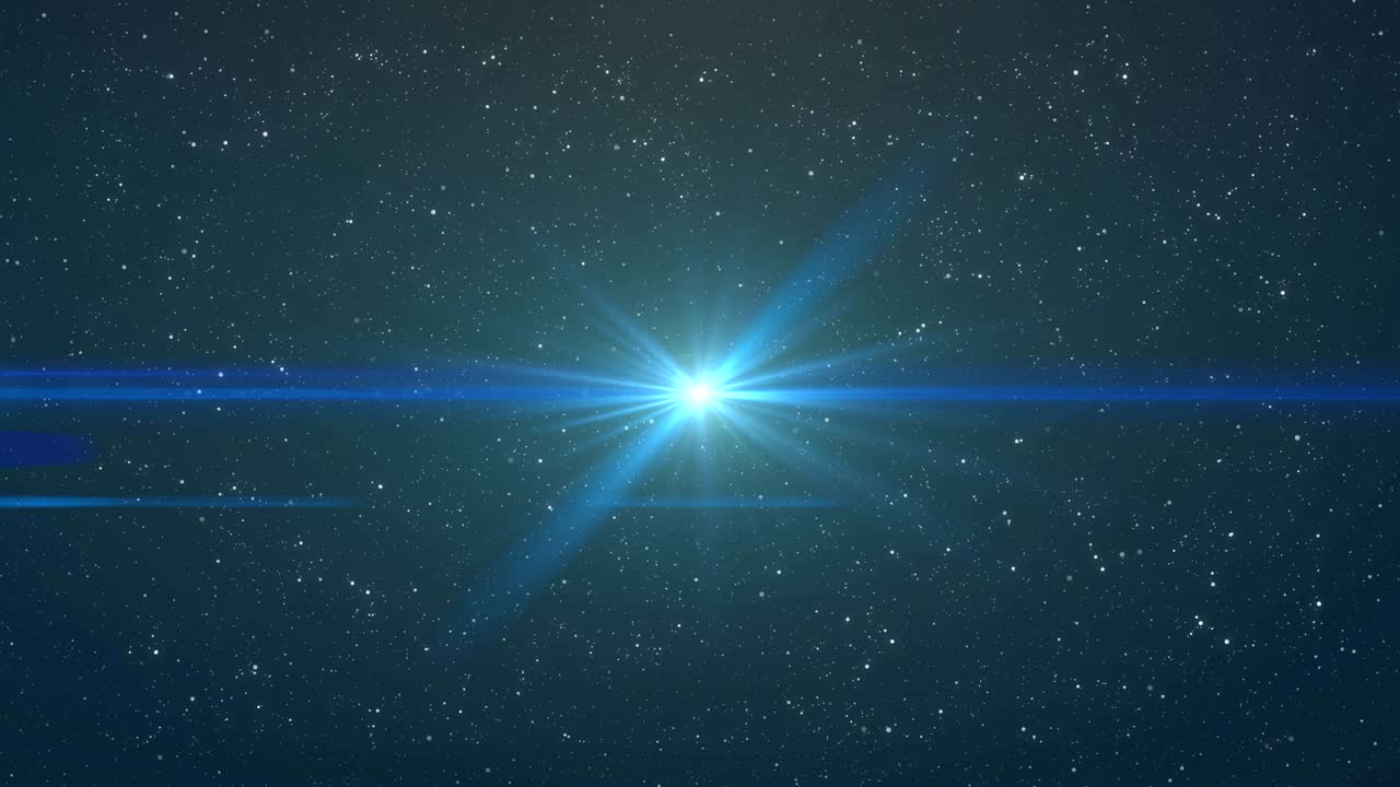 밤하늘에 빛나는 밝은 파란색 반점