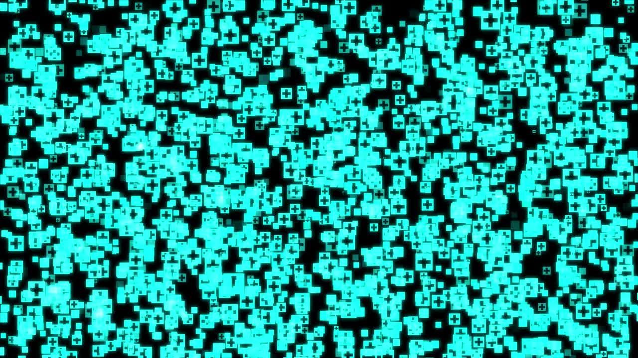 Abstract Particle Futuristic Cross Sign Flickering Animation