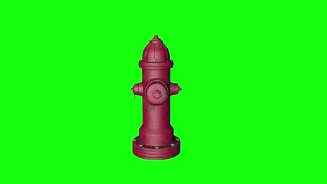 8 different animations red pipe fire hydrant green screen