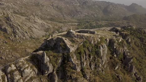 mountains of castro laboreiro, portugal elderly castle ruins, medieval age, river valley, dry river