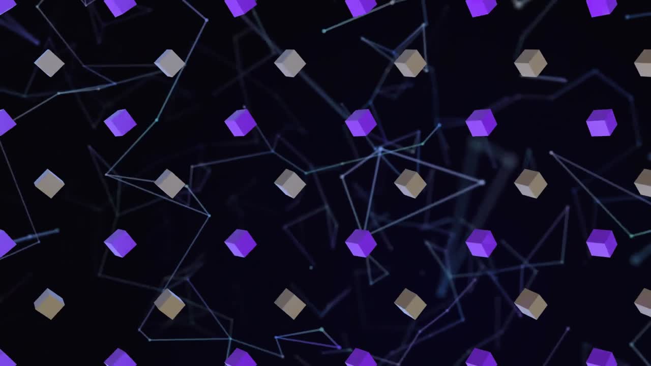 múltiples formas cúbicas contra un fondo negro