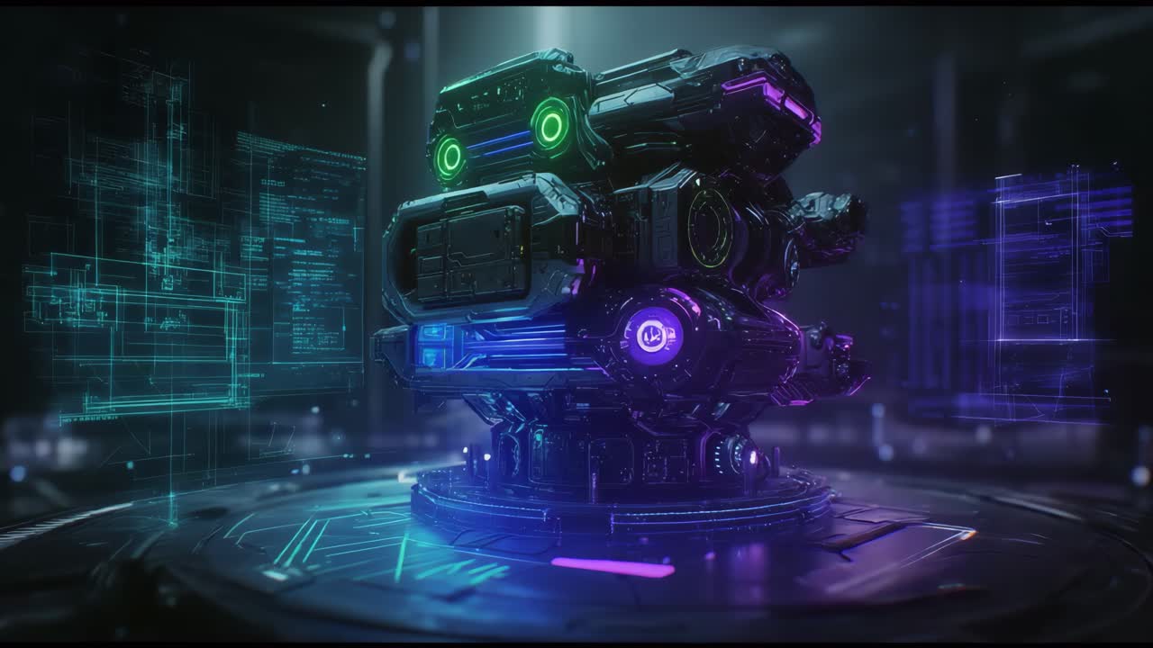 dispositivo mecánico futurista