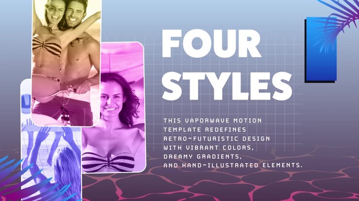 Modello di grafica in movimento Vaporwave con estetica retrò