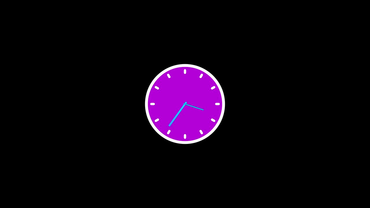 Time clock isolated icon for watch design. Clock icon in flat style, timer on black background. Business watch.