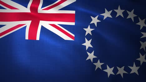 seamlessly looping flag for cook islands, blowing beautifully in the wind. 4k