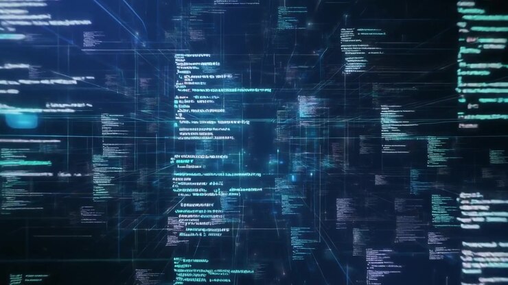 Abstract Digital Data Stream with Floating Code Blocks
