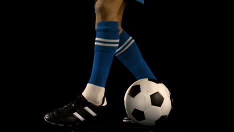 football player controlling the ball