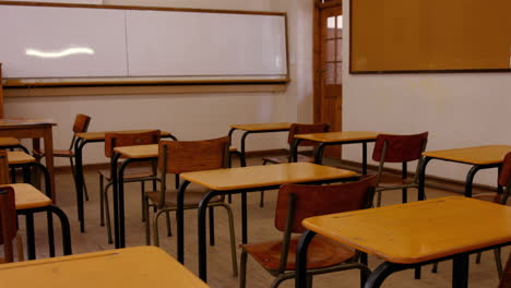 empty classroom in a school